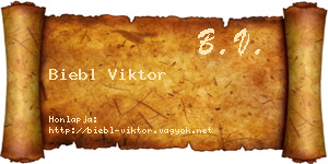 Biebl Viktor névjegykártya